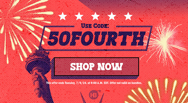 Fourth of July Sale Get 50% Off $99+ Orders Code: 50FOURTH This offer ends Tuesday, 7/9/24, at 9:00 A.M. EDT. Offer not valid on bundles. Shop Now