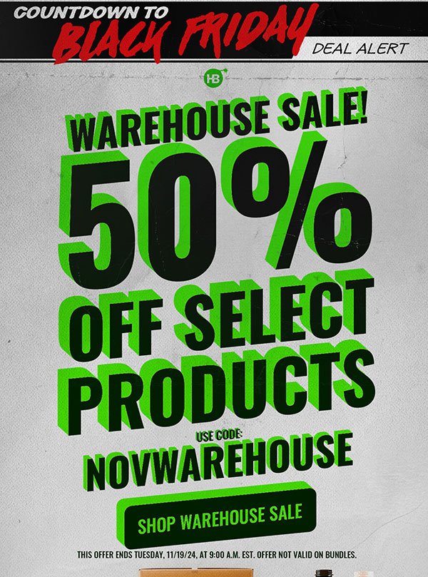 Countdown to Black Friday Deal Alert Warehouse Sale Get 50% Off Select Items Code: NOVWAREHOUSE This offer ends Tuesday, 11/19/24, at 9:00 A.M. EST. Offer not valid on bundles. Shop Warehouse Sale